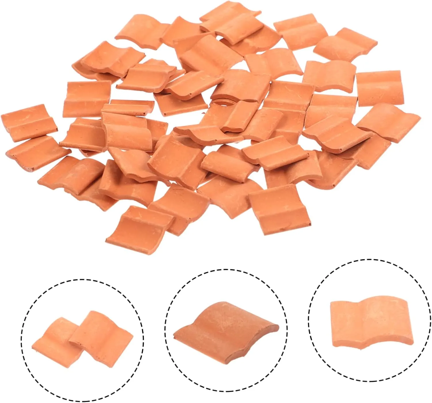 COHEALI 2sets DIY Miniature Roof Tiles Lifelike Fairy Houses for Outside Miniature Brick Craft Mini Model for Landscaping 50pcs*2