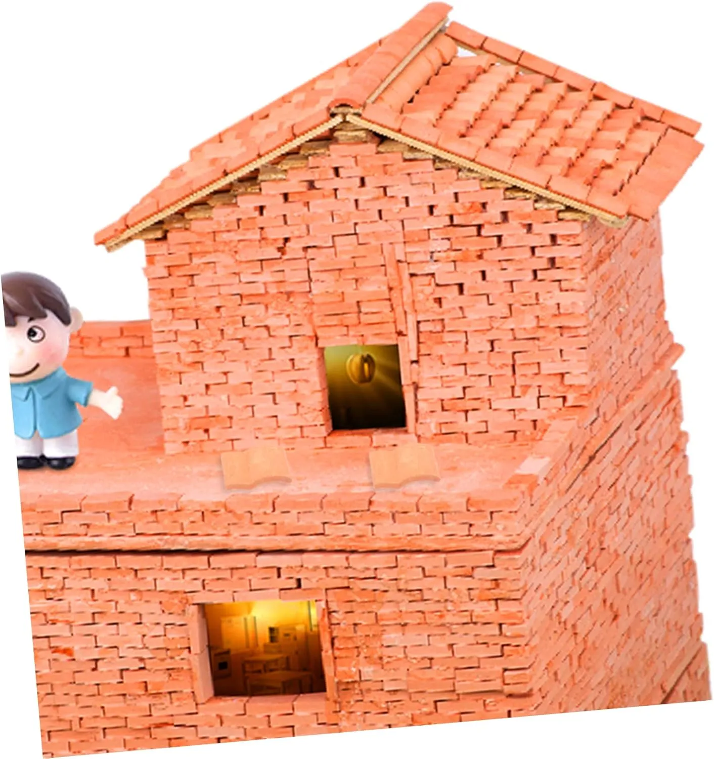 COHEALI 2sets DIY Miniature Roof Tiles Lifelike Fairy Houses for Outside Miniature Brick Craft Mini Model for Landscaping 50pcs*2