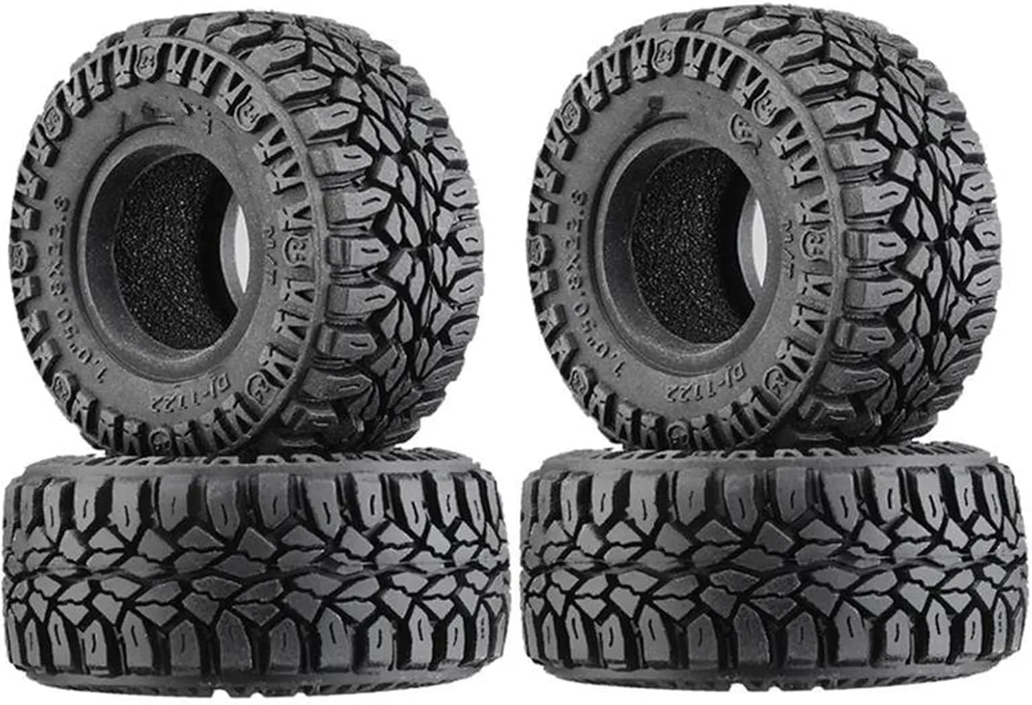 Compatible with Axial for SCX24 AX24 for Traxxas TRX4M 4Pcs 50.8Mm 1.0 Inch Super Soft Rubber Wheel Tyre Part for 1/18 1/24 RC Crawler Car RC Wheel Tires
