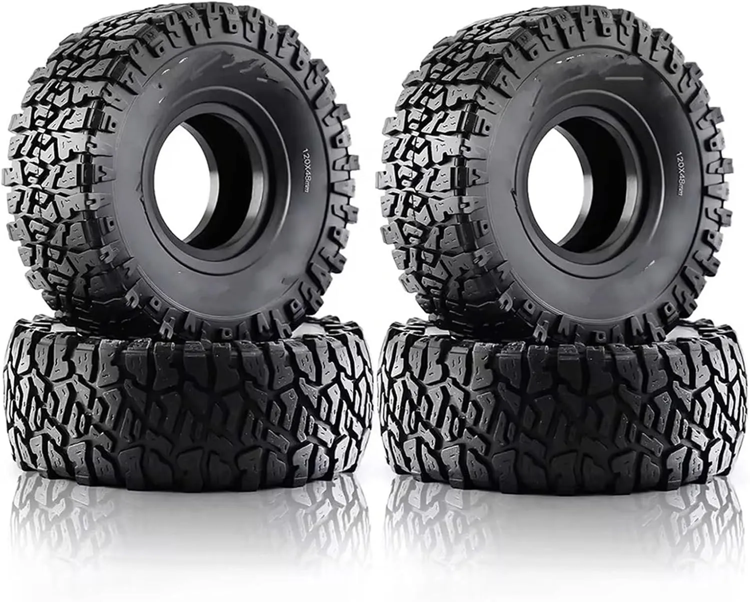 Compatible with Axial SCX10 90046 AXI03007 TRX4 for Redcat Gen8 4PCS 120MM 1.9" Rubber for Rock Tyres Wheel Tires 1:10 RC Crawler Car RC Wheel Tires