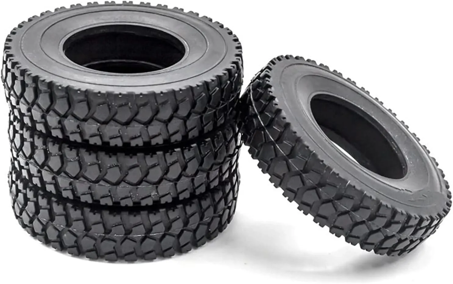 Compatible with Tamiya for Tractor Truck 4pcs Trailer Car Rubber Tires 1/14 RC Trailer Tyre Kit RC Wheel Tires