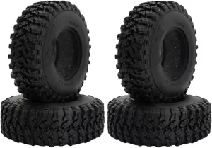 Compatible with TRX4 D90 for Axial SCX10 II III for Redcat 1/10 RC Crawler Car 4PCS 106mm 1.9 Rubber Tire Wheel Tyres RC Wheel Tires