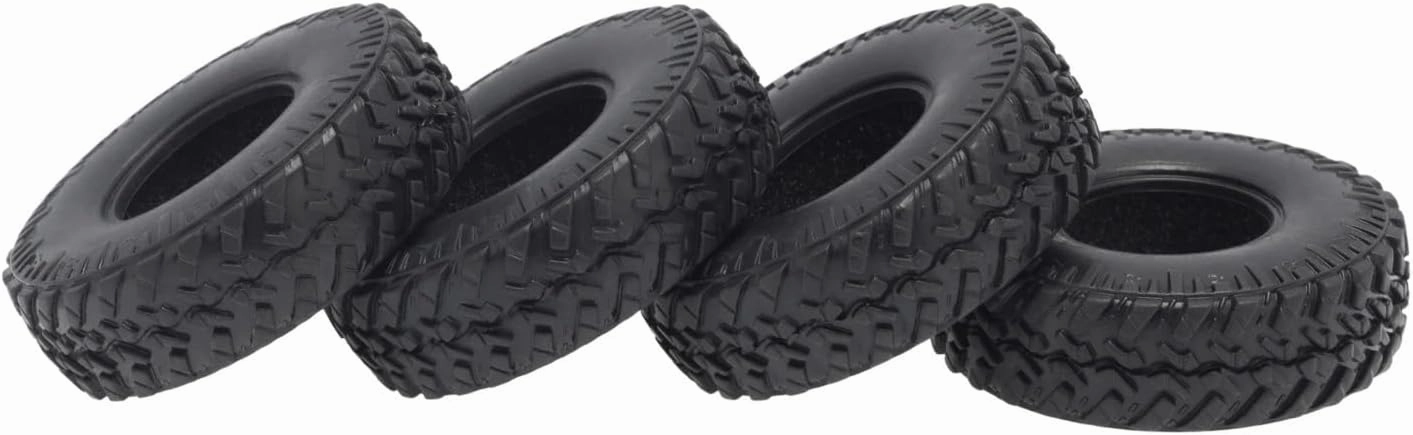 Compatible with Axial for SCX24 90081 AXI00002 Upgrade Parts 4PCS 48mm 1.0 Soft Rubber Wheel Tires Tyre for 1/24 RC Crawler Car RC Tire RC Wheel Tires(53 * 17)