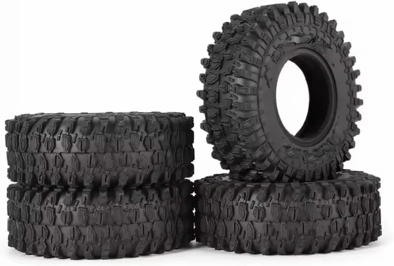 Compatible with Axial SCX24 90081 AXI00002 for Deadbolt 4PCS 52 * 18mm 1.0" Soft Rubber All for Terrain Wheel Tires 1/24 RC Crawler Car RC Wheel Tires