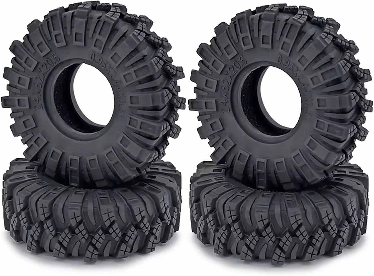 Compatible with Axial SCX24 for Gladiator for Bronco 4PCS 62mm 1.0 Inch Wheel Tires Soft Mud for Terrain Rubber Tyres 1/24 RC Crawler Car RC Wheel Tires