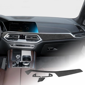 Compatible with BMW X5 X6 X7 G05 G06 G07 Center Console Dashboard Panel Frame Cover Trim Air Vent Frame Sticker Alcantara Style Interior Decoration Decal Accessories 4Pcs Black