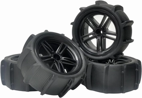 Compatible with Hosim for Xinlehong 9125 9116 XLF X03 X04 for Wltoys 124019 104001 RC Car Parts 4Pcs 115Mm Snow Sand Tire Tyre Wheel RC Wheel Tires