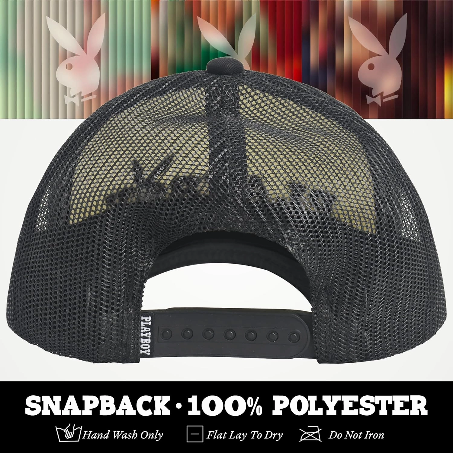 Concept One Playboy Trucker Hat, Mesh Adjustable Snapback Baseball Cap with Curved Brim