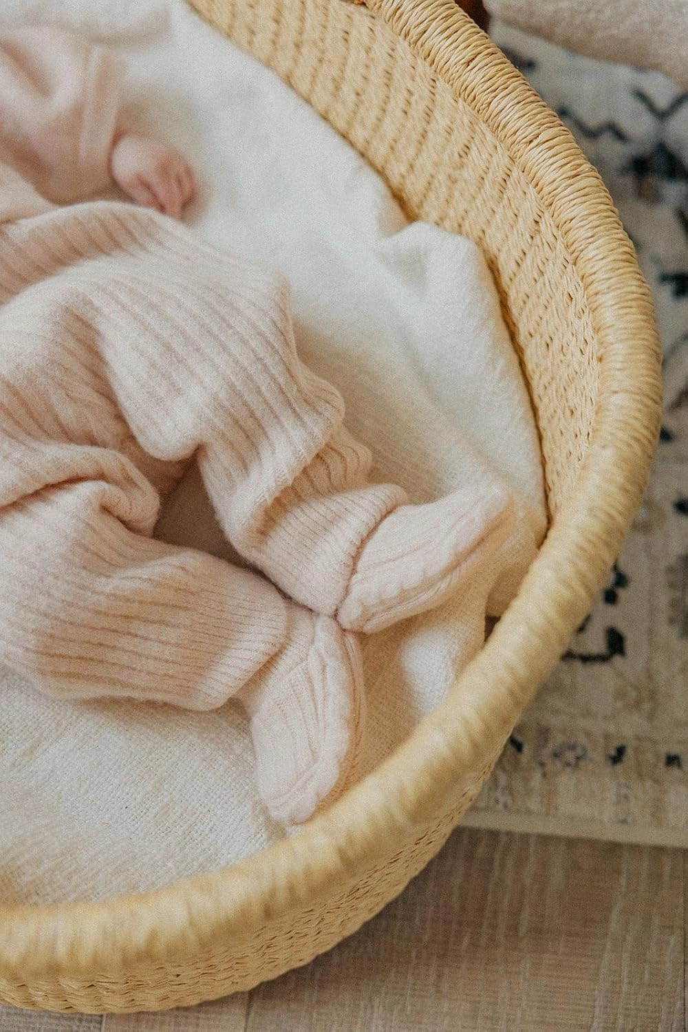 Copper Pearl Sweater Booties: Super-Soft, Stretchy Knit Baby Booties (0-3M) | Cozy Keepsake & Timeless Treasure