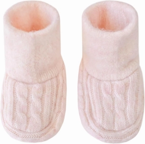 Copper Pearl Sweater Booties: Super-Soft, Stretchy Knit Baby Booties (0-3M) | Cozy Keepsake & Timeless Treasure