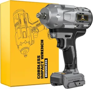 Cordless Impact Wrench 1/2 inch for Dewalt Battery, 900FT-LBS (1200N.m) Brushless Electric Impact Gun Includes LED Work Light, 2100RPM High Torque Impact Driver, Bare Tool Only