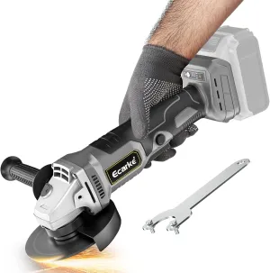 Cordless Power Angle Grinder for Dewalt 20v Battery,Ecarke 4-1/2,5/8-11 IN Electric Brushless Grinder 8500 RPM with Adjustable Auxiliary Handle for Grinding Wheels,Cutting Wheels,Industrial (Gray)