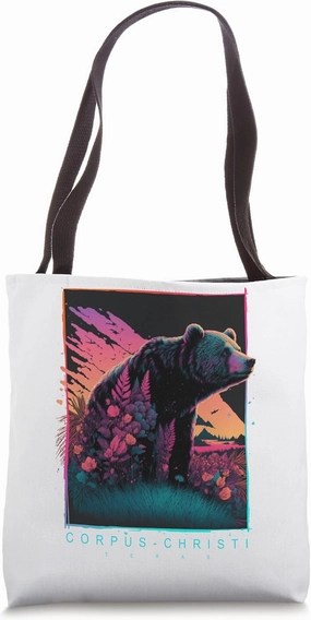 Corpus Christi Texas Vintage Bear Tote Bag