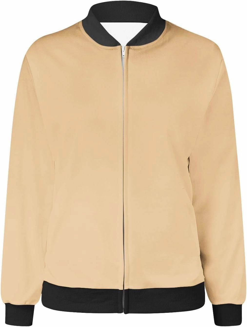 COTECRAM Bomber Jacket Women 2024 Causal Floral Zip Up Coats Long Sleeve Stand Collar Fall Jackets Lightweight Outerwear Tops