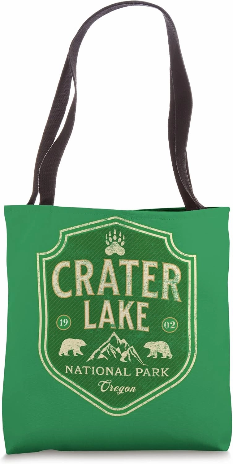 Crater Lake Oregon Nature Hiking Bear Outdoors Mountain Tote Bag