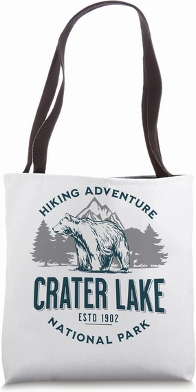 Crater Lake Oregon Nature Mountains Bear Hike Outdoors Tote Bag