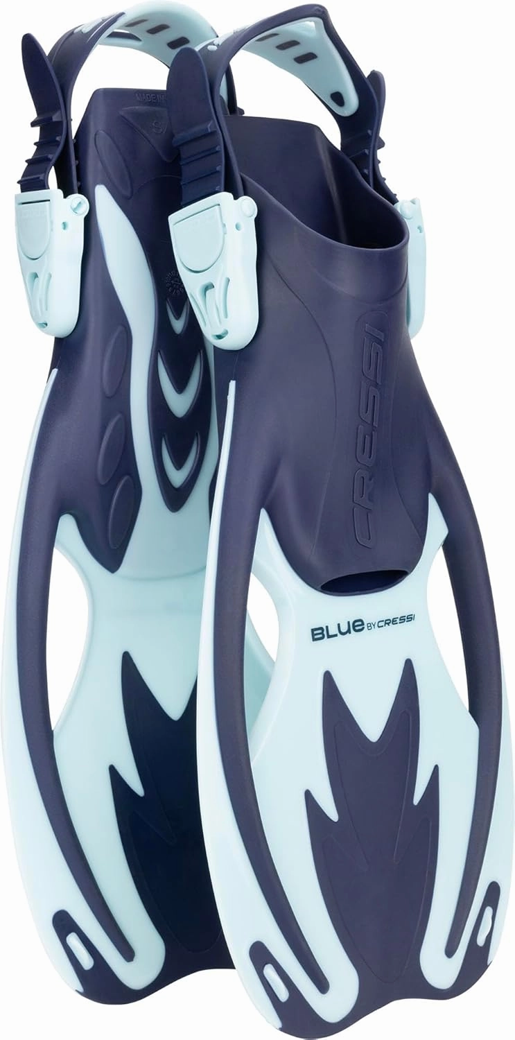 Cressi Kids Snorkeling Set- Short Adjustable Fins, Silicone Mask, and Dry Snorkel- Tinetto Rocks Dry Set- Designed in Italy