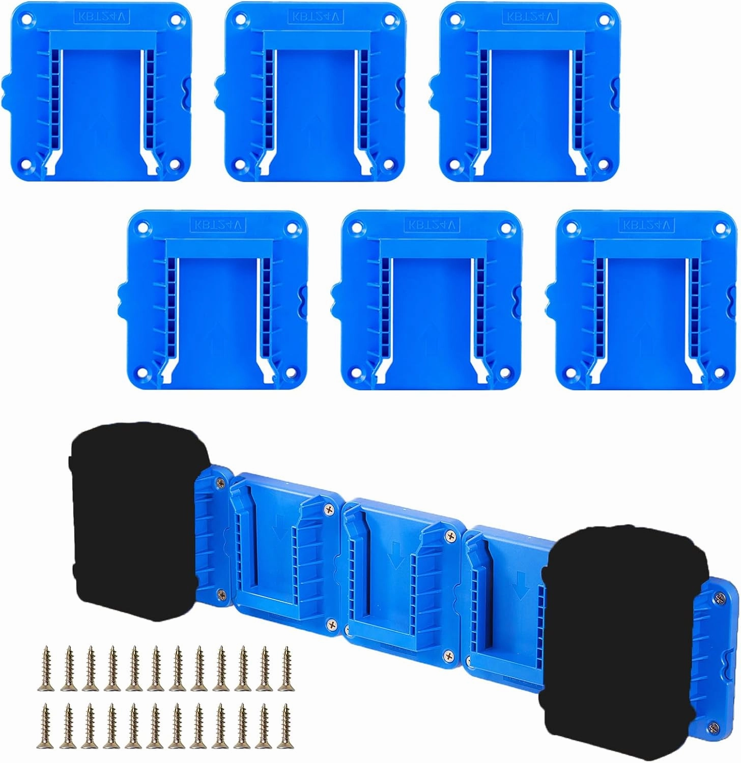Crivnhar 6 Pack Battery Holder Compatible for Kobalt 24V Max Battery Mounts Dock Holder Fit for KB624-03 KB524-03 KB424-03 KB224-03(w/24 Screws, No Battery)