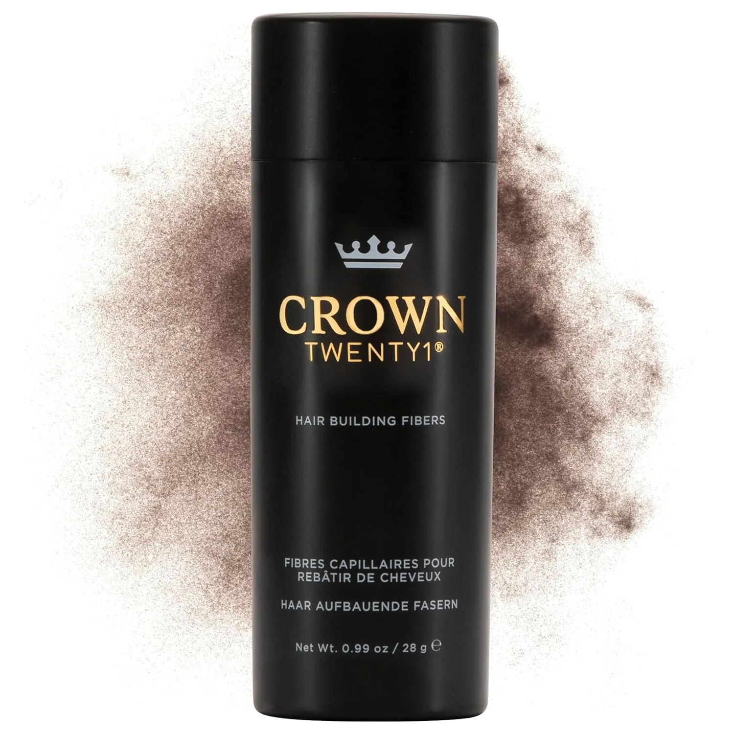 CROWN Hair Building Fibers (28g) - Instantly Cover Fine & Thinning Hair for a Thicker, Fuller Look - A Natural Keratin Concealer - 13 Shades for Men & Women - Medium Brown