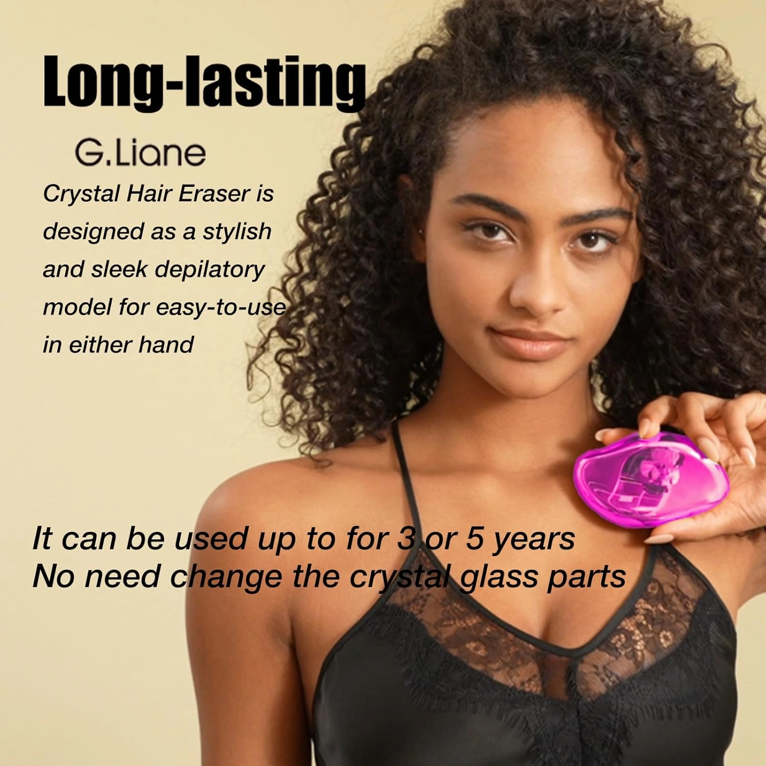 Crystal Hair Eraser,Upgraded Painless Crystal Hair Remover,Effective Nano Glass Hair Removal Device and Skin Exfoliation,Body Epilator for Women and Men(Magenta)