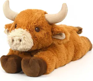 Cuckool Warmable Bull Cow Stuffed Animals, Microwavable Stuffed Animals Heating Pad for Cramps, Pain Stress Relief, Heatable Coolable Lavender Scented Plush Toys for Anxiety, Women Kids Bedtime