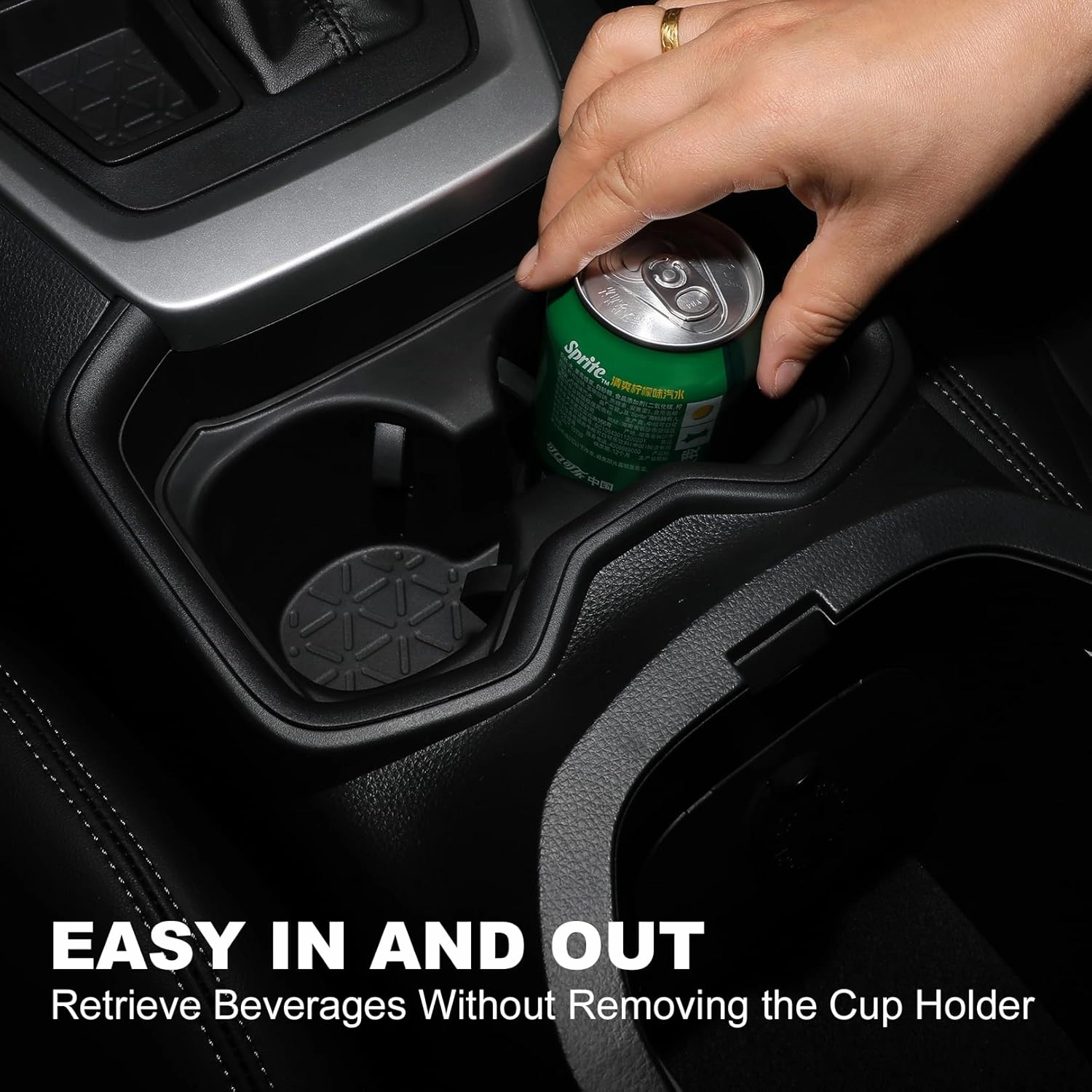 Cup Holder Insert for 2019-2021 Toyota RAV4, Center Console Silicone Drink Organizer Holder Interior Upgrade Accessories for 2019 2020 2021 Toyota RAV-4 RAV 4