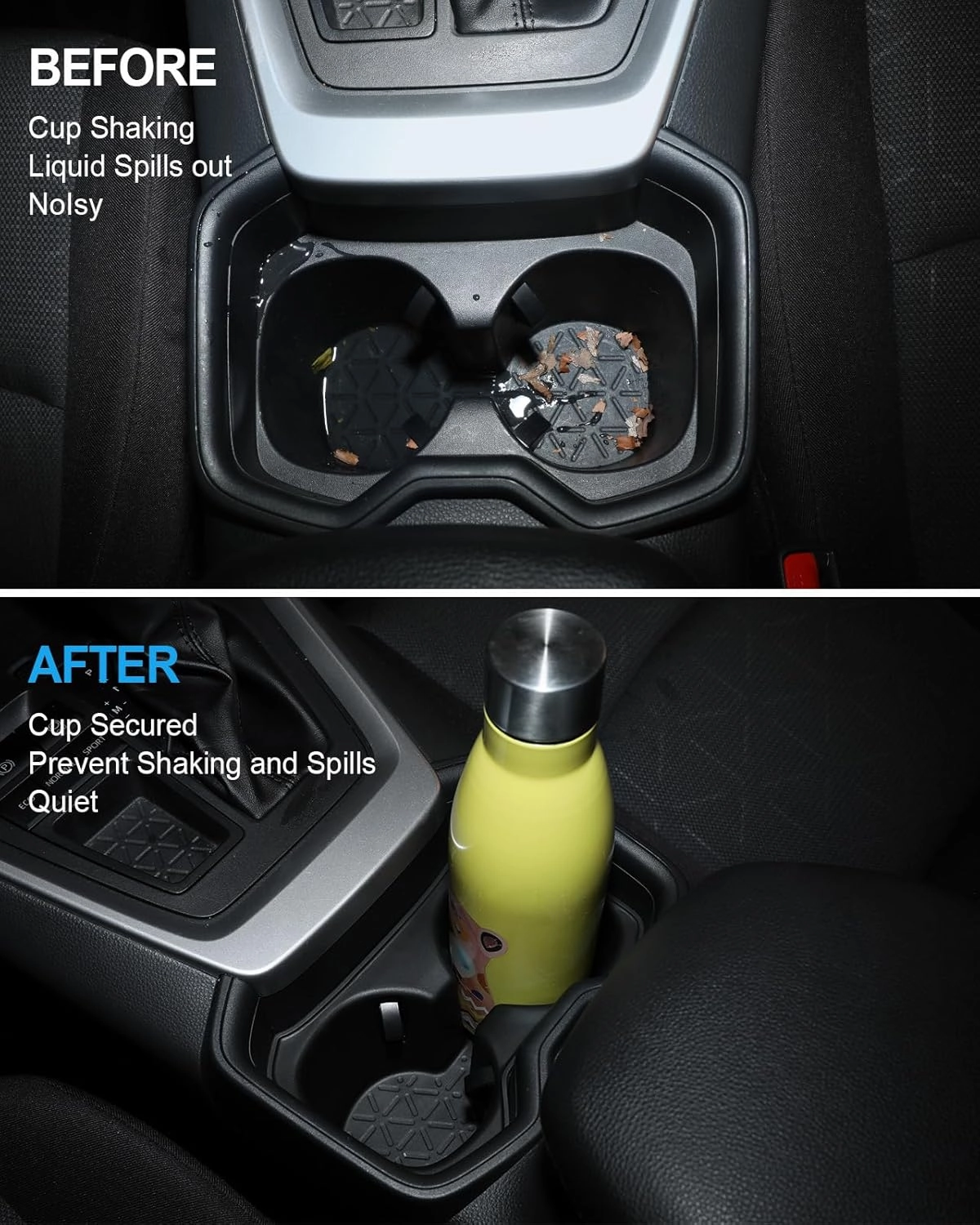 Cup Holder Insert for 2019-2021 Toyota RAV4, Center Console Silicone Drink Organizer Holder Interior Upgrade Accessories for 2019 2020 2021 Toyota RAV-4 RAV 4