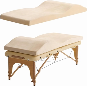 Curvy Massage Bed Topper - High Density Foam Lash Bed Topper with Soft Touch Short Plush and Ergonomic Design, Non-Slip Esthetician Massage Table Mattress Pad for Beauty Salon, 70x23 Inch, Beige