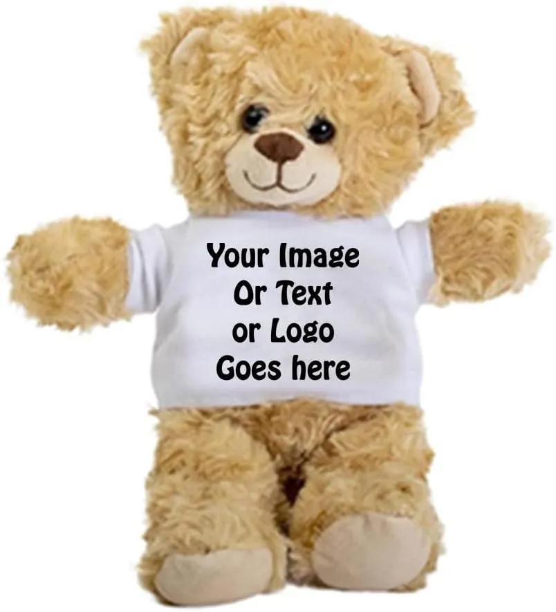 Custom Teddy Bear, Personalized Teddy Bear, Customized Text, Image, Custom Name Bear, Personalized Gifts for Girlfriend, Boyfriend on Valentines Day, Birthday, Christmas Day