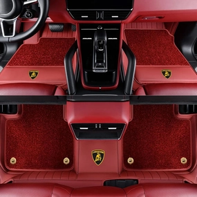 Custom car Floor mats for Lamborghini Gallardo LP 570-4 Blancpain LP570-4 2011 Anti-Slip Real Cowhide Car Mat Set Full Coverage All Weather Car Floor Mats,A