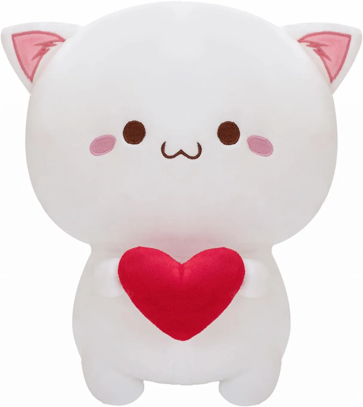 Cute Cat Plush Toy, Super Soft White Cat Plush Toy, Plush Cat Stuffed Animals, Valentine's Day Birthday Gift, Sweet Romantic Cute Cat Plush Toy(13.9 inch)