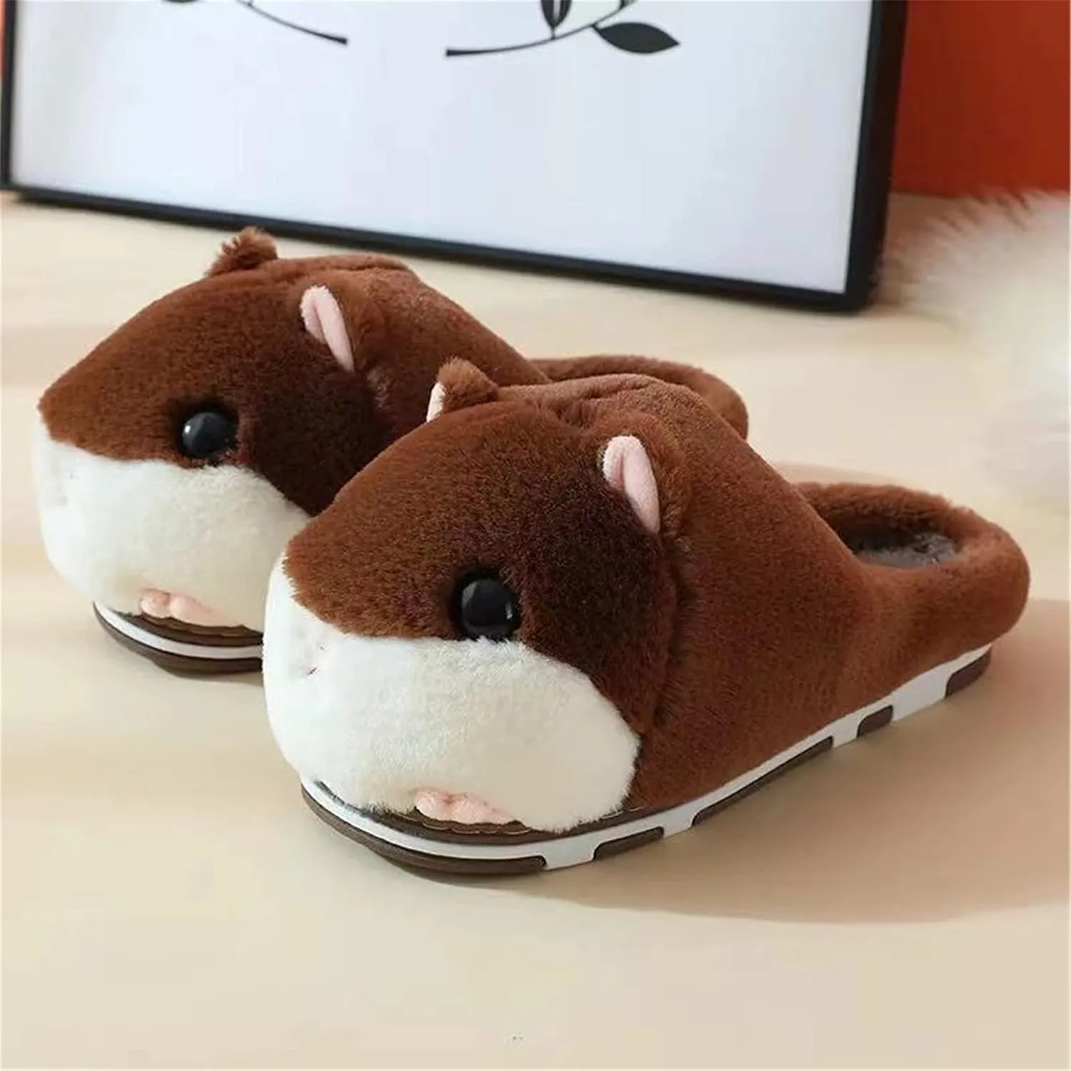 Cute Hamster Slippers Women's Slippers Cartoon Slippers Animal Slippers Warm Slippers Winter Slippers Home Slippers Furry Slippers