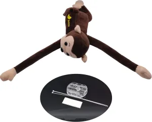 Cute Hanging Monkey Stuffed Animal for Car Funny Pendant Plush Toy with Clear Adhesive Fastener Kawaii Exterior Car Decor(Brown)