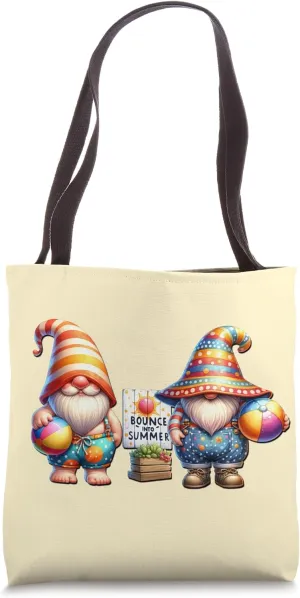 Cute Summer Break Teacher Beach Gnome Dad Bounce Into Summer Tote Bag