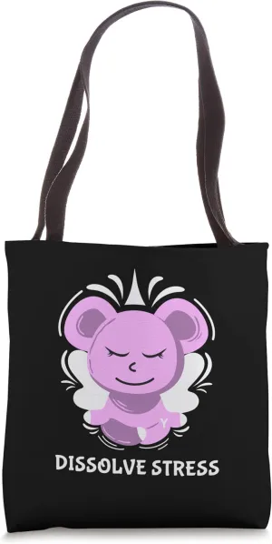 Cute Yoga Bear Meditation Mindfulness Dissolve Stress Tote Bag