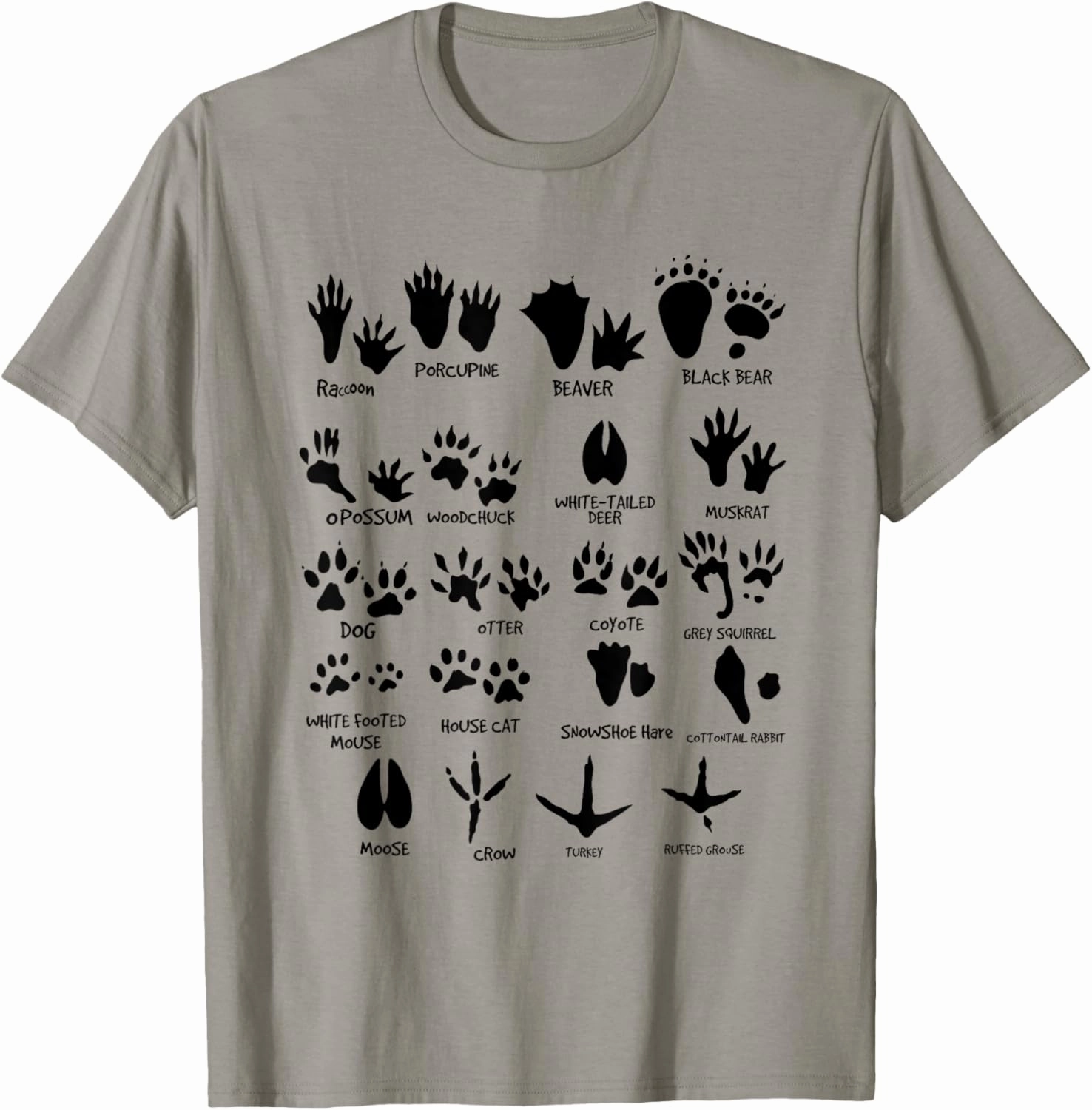 Cute Animal Black Tracks of the Northeast USA T-shirt
