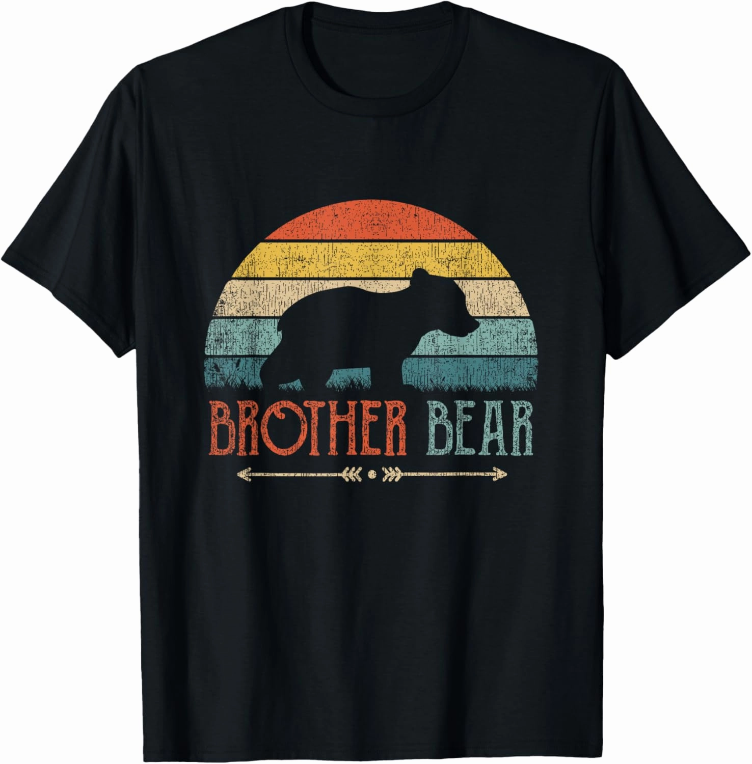 Cute Brother Bear Vintage Present Boys Retro Little Brother T-Shirt