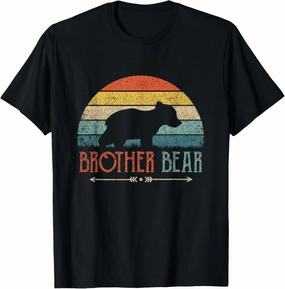 Cute Brother Bear Vintage Present Boys Retro Little Brother T-Shirt