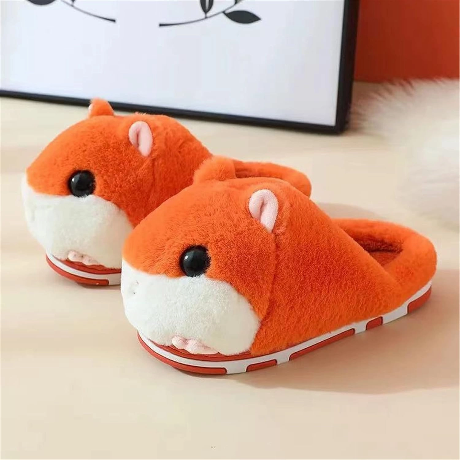 Cute Hamster Slippers Women's Slippers Cartoon Slippers Animal Slippers Warm Slippers Winter Slippers Home Slippers Furry Slippers