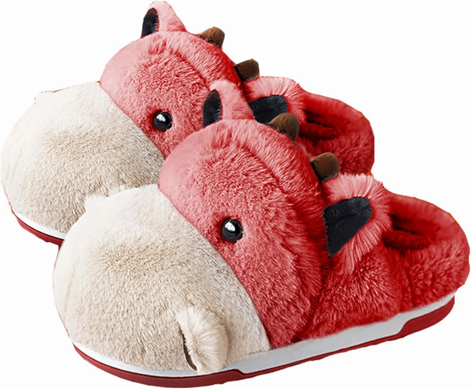 Cute Hippo Cartoon Animal Winter Warm Home Furry Slippers