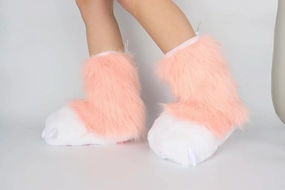 Cute Plush Animal Bear Fursuit Feet Paw Slippers Claw House Shoes Funny Costume Accessories