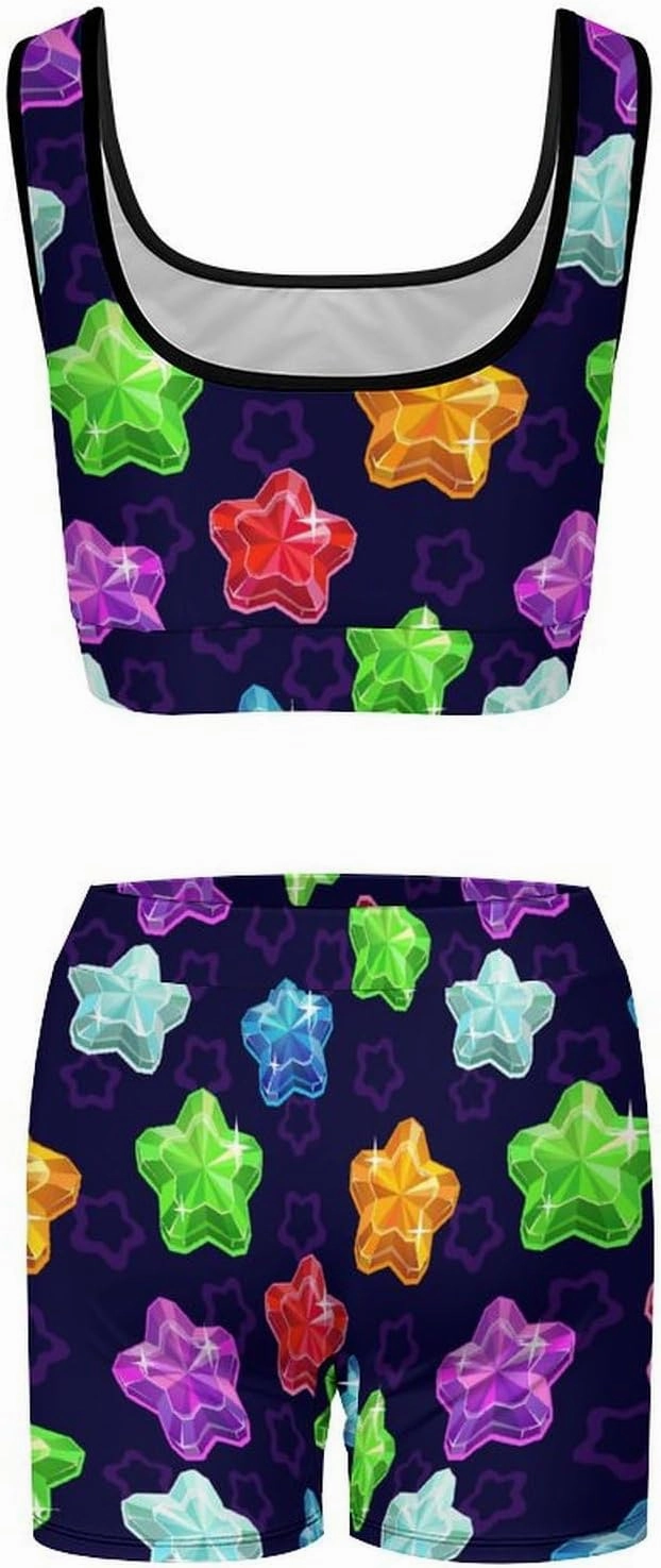 Cute Rabbit Butterfly Women Workout Sets 2 Piece Yoga Outfit High Waist Shorts And Crop Top Running Athletic Set