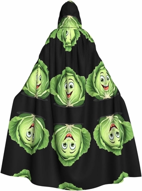 Cute round cabbage Picture aldult Halloween Hooded Cloak for men and womenused for parties prom