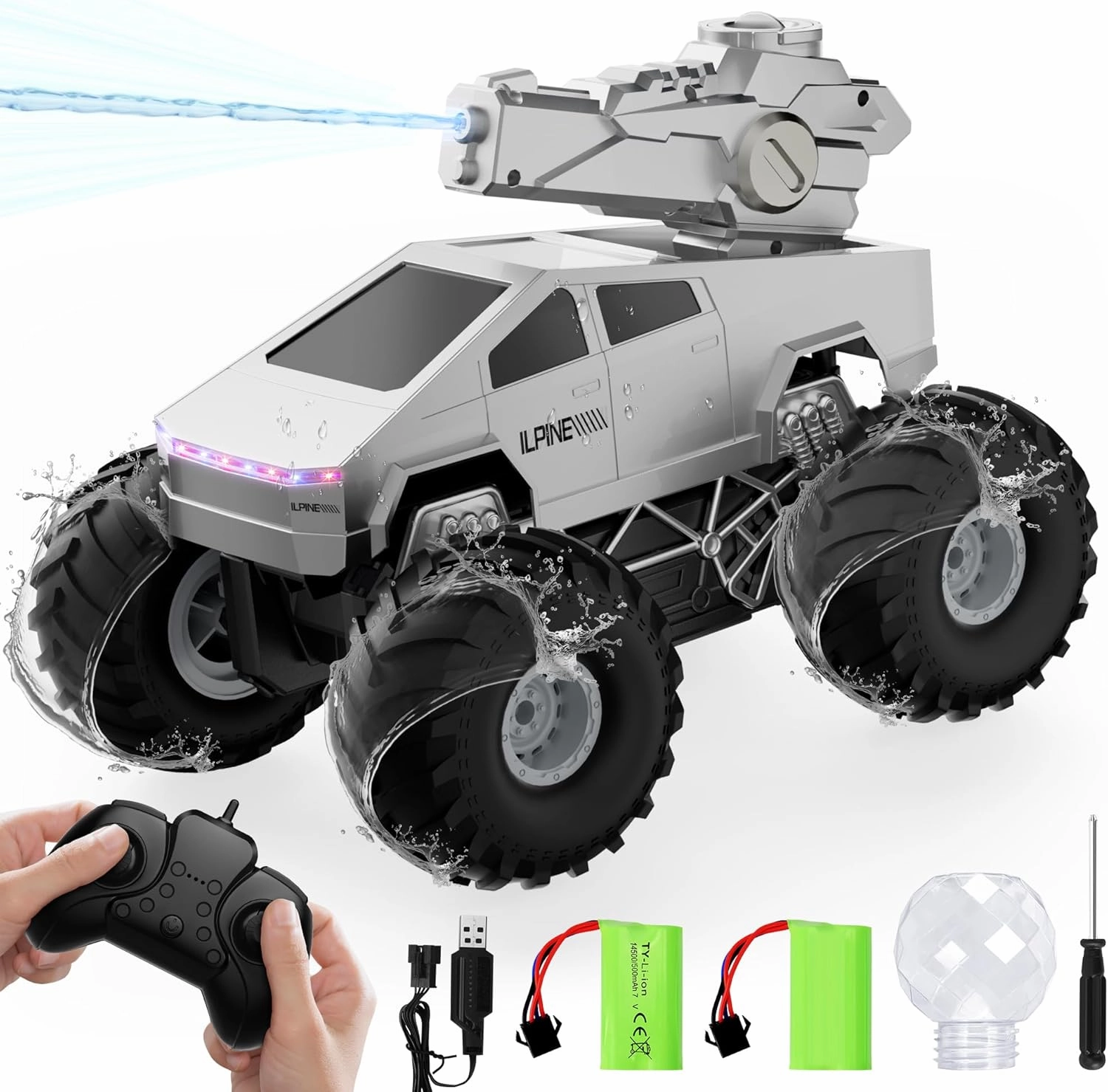 Cyber-Trucks Toy-1/16 Remote Control Monster Trucks Toy, Amphibious 4WD All Terrain Off-Road Waterproof Pickup, 2.4GHZ Vehicles,RC Cars for Boys Age 6 7 8 9 10-12 