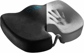 CYLEN Home Office Seat Cushion - Comfort Memory Foam Chair Cushion with Cooling for Tailbone, Coccyx, Back & Sciatica Pain Relief (Black)