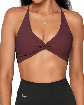 Danysu Backless Sports Bra Soft Workout Tops with Removable Padded Yoga Training Bras Strappy Going Out Top
