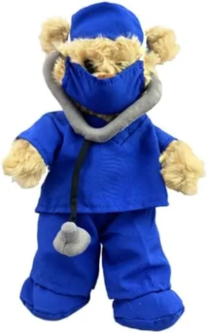 Dark Blue Scrubs Outfit – Fits Most 6-10 Inch Stuffed Toys, Plush Doctor Stuffed Animals Costume for Girls & Boys