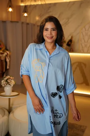 Daylin Oso Button Down – Playful Charm with an Oversized Fit