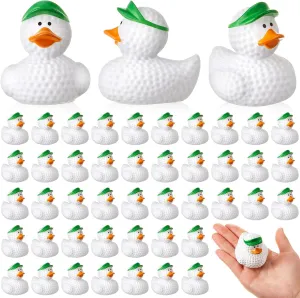 DEEKIN 24 Pcs Golf Ball Rubber Duck 2 Inch Bulk Sport Party Favors for Birthday Party Decorations Golf Club Player Gift