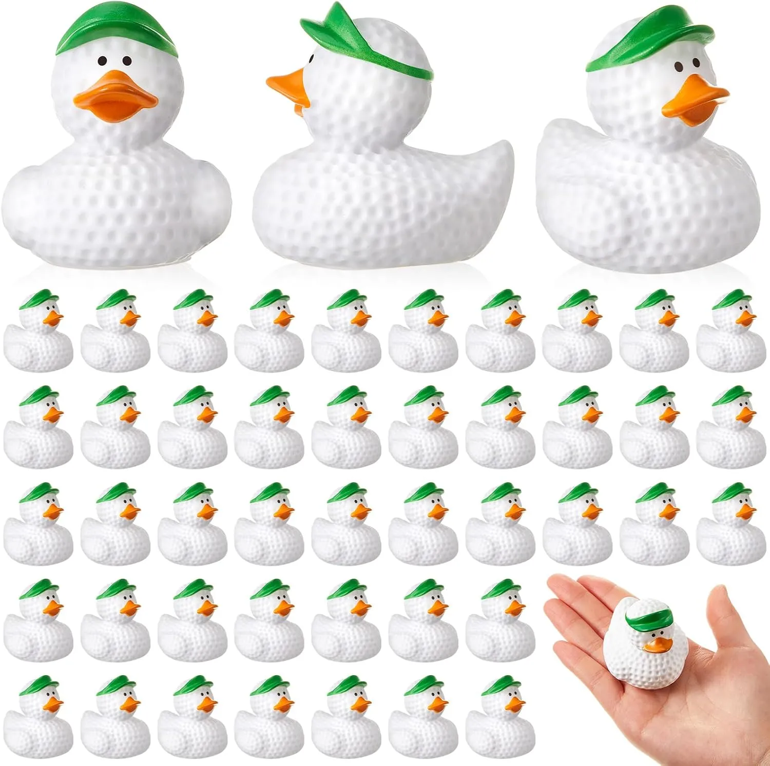 DEEKIN 24 Pcs Golf Ball Rubber Duck 2 Inch Bulk Sport Party Favors for Birthday Party Decorations Golf Club Player Gift